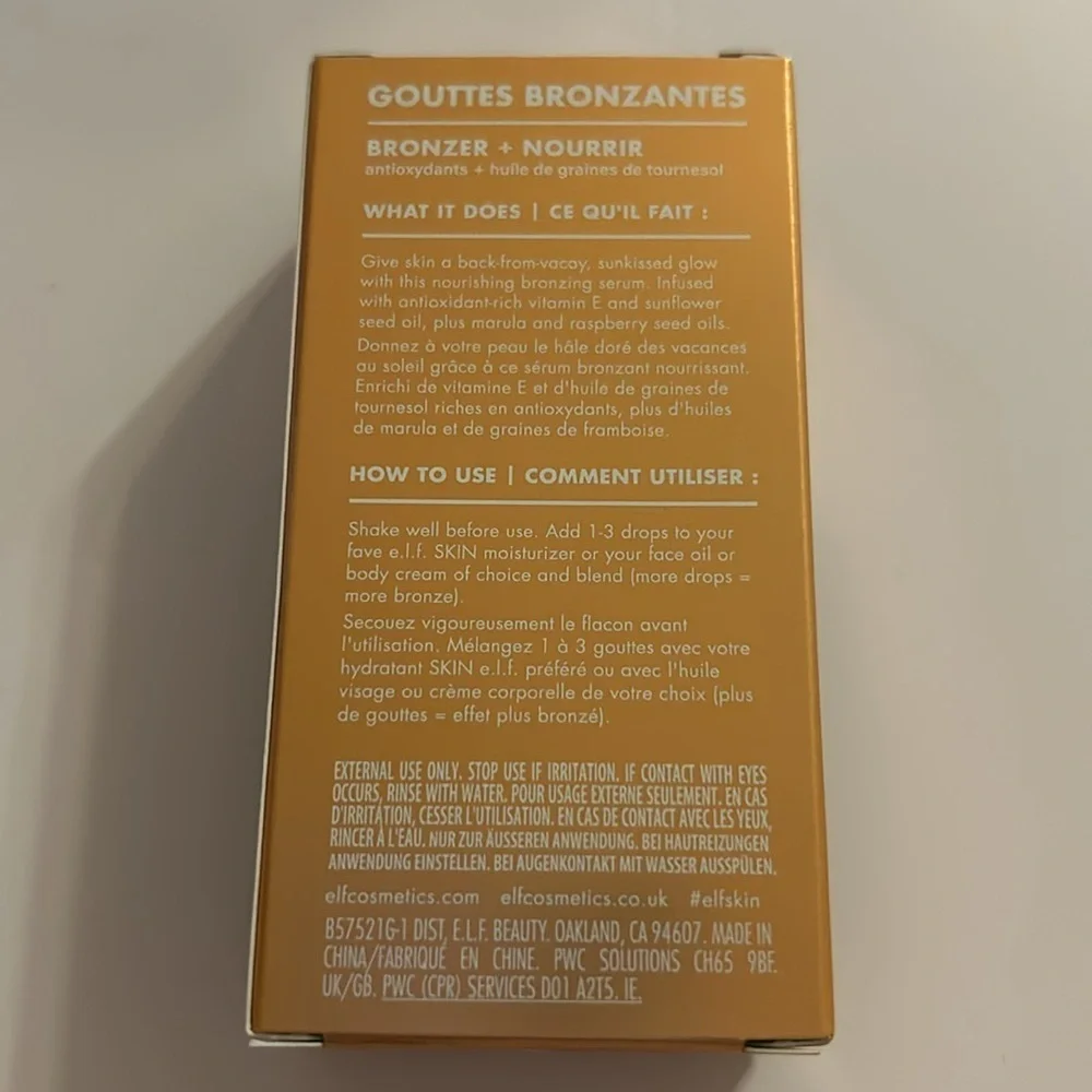 e.l.f. Cosmetics Bronzing Drops BRONZE 2 - PURE GOLD / BRAND NEW